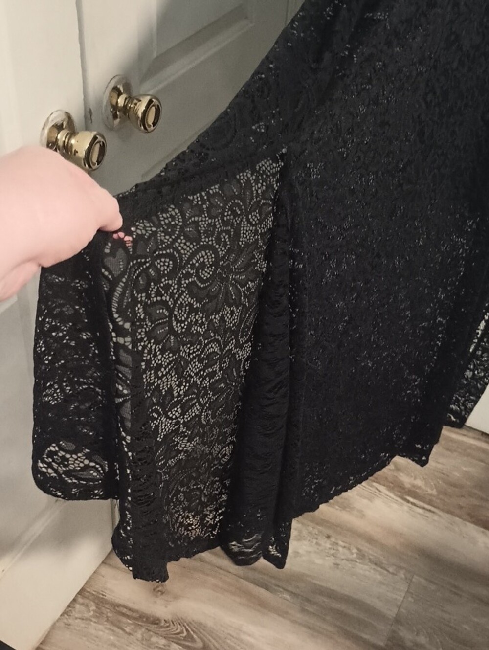 Torrid Black Lacey V-neck Short Sleeve Maxi Dress with Lining Size 20 - Picture 7 of 12
